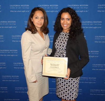 (From left to right) Rahil Swigart, attorney and member of the Higgs Fletcher & Mack Diversity Committee, and Samantha McPherson, law student at California Western and Recipient of the Higgs Fletcher & Mack's 2014 Diversity Scholarship